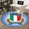 Englang Rugby Rose Emblem Round Rug for Livingroom,Bedroom, Palyroom, Chair Rug, Area Rug, Circle Carpet, Fan Christmas Gift