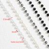 1meter Stone Stainless Steel Chain Black White Silver Color Crystal Beaded Chains for Necklace Bracelet Jewelry Making DIY