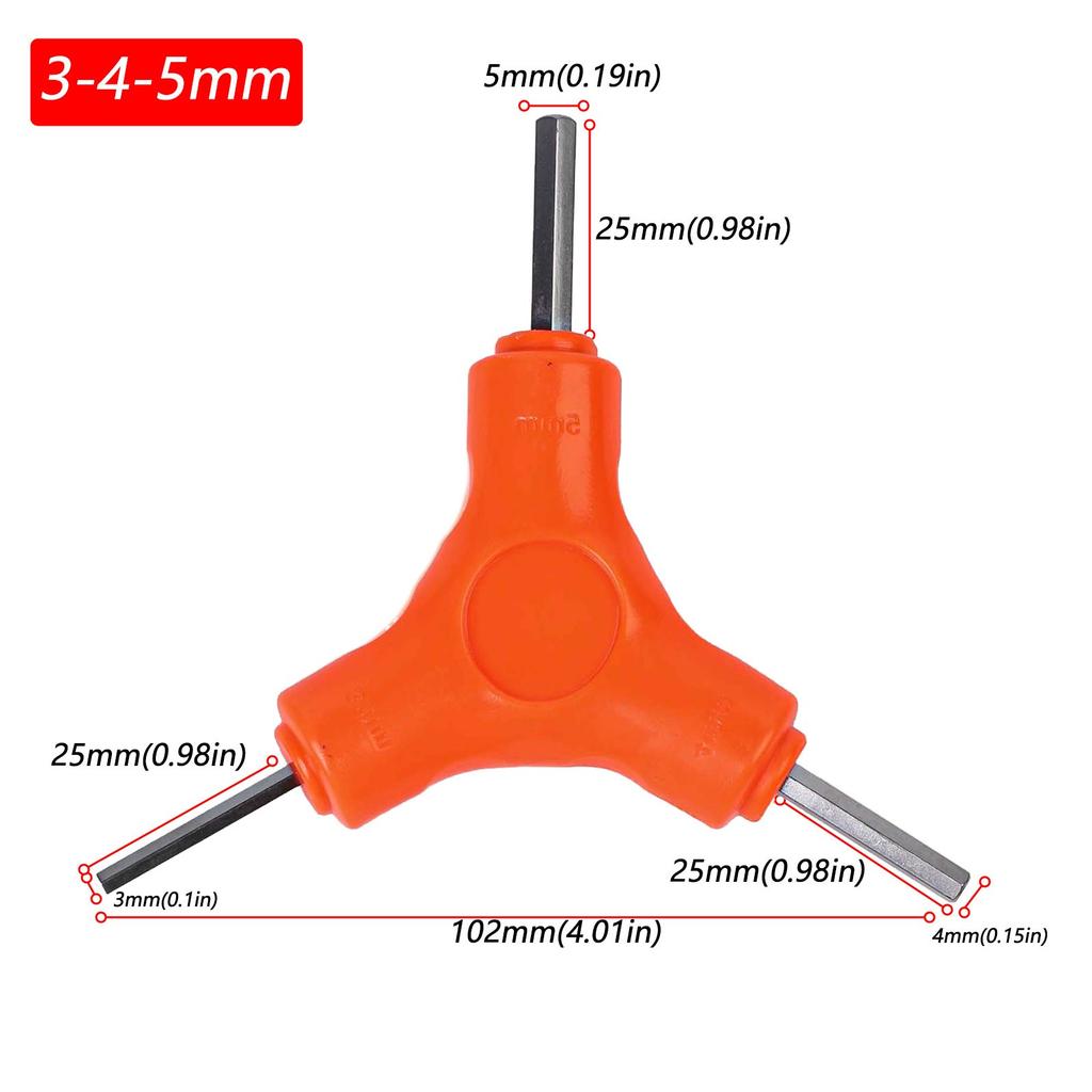 Spanner Trigeminal Hex Key 2.5/3/4/5/6/8mm Chrome Vanadium Steel