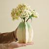 Nordic Ceramic Gradient Peach Shape Small Vase Home Dining Table Bedroom Living Room Decoration Narrow Mouth Floral Ornament 1Pc