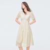 Romantic V-Neck Short Sleeve Midi Dress