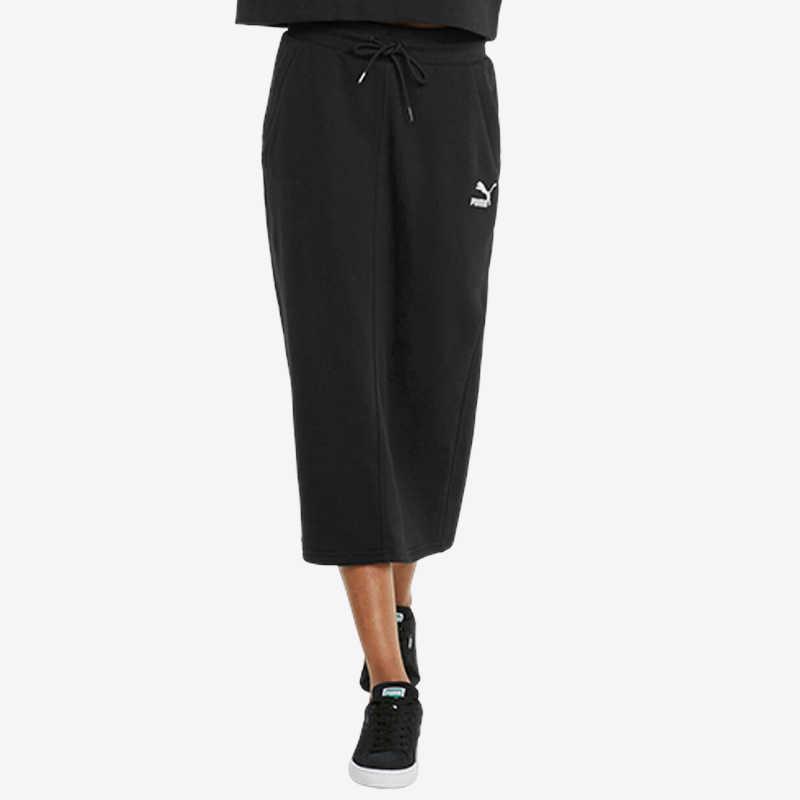 Puma Classics Drawstring Midi Skirt Women Bottoms Black 533137-01