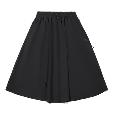 Li Ning X Takashiya Kollaboration Sportlich Minimalistisch Einfarbig Locker Lässig Langer Rock Damenröcke Schwarz ASKV314-3