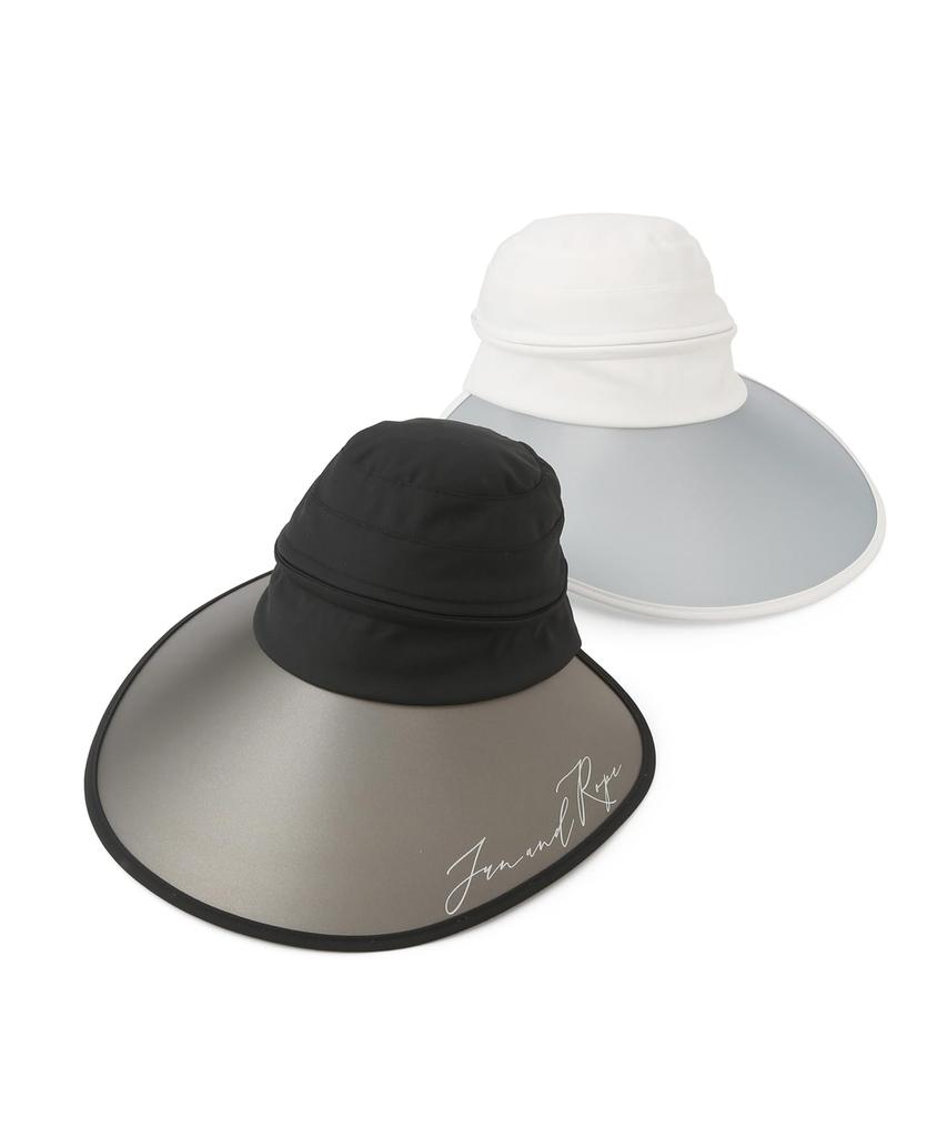 Jun & Rope 2-Way UV Self-Hat (Wide Brim) for Women ERU45020 Black Maine (01)