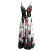 Women's Lace Up Full Floral Sexy Halter Long Dresses