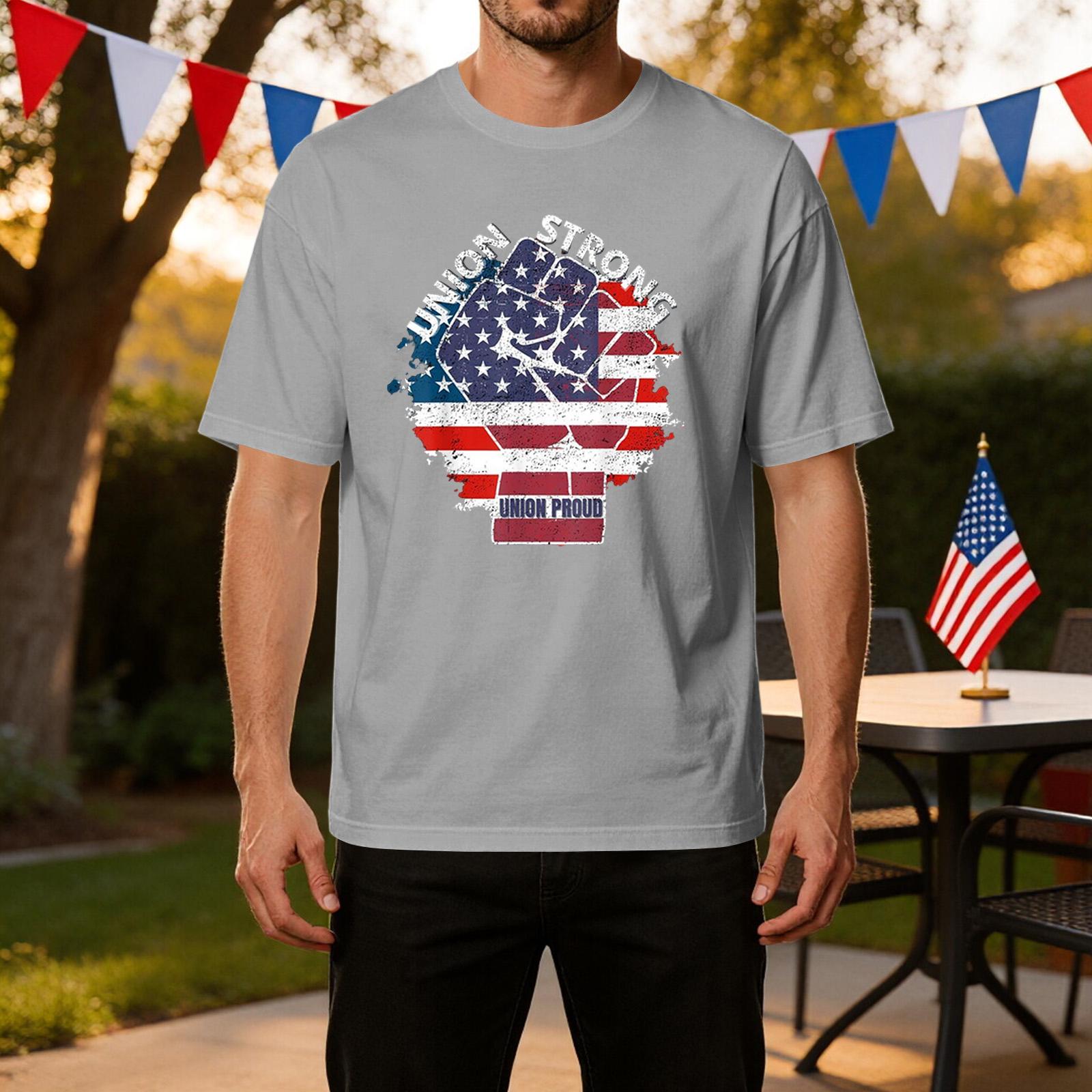 

Men s Independence Day Graphic T Shirt Casual Athletic Short Sleeve Crew Neck Lightweight Breathable Fabric Summer Tee XXL