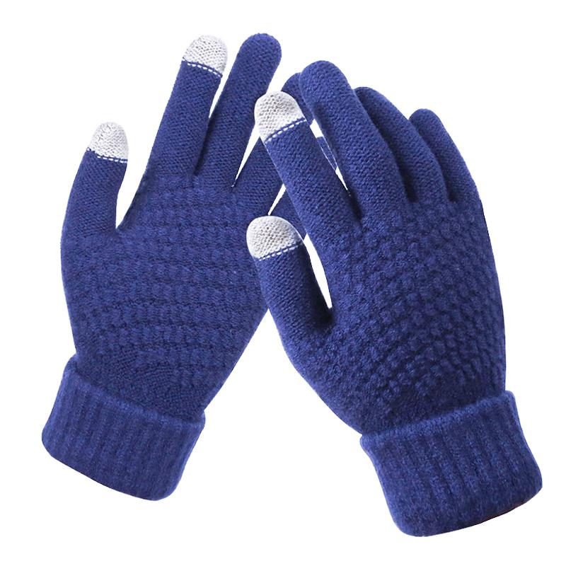 Winter Touchscreen Handschuhe Damen Herren Warm Stretch Strick Fäustlinge Imitatwolle Vollfinger Guantes Häkeln Luvas Verdicken Handschuhe