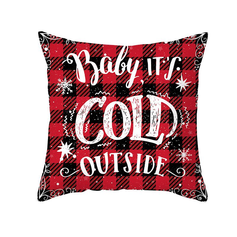 Neuer roter Karomuster Weihnachts-Kissenbezug Pfirsichhaut Sofa Kissenbezug Büro Kissenbezug