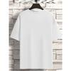 European sizes Boys' Short-Sleeve Hip-Hop Street Style Print T-Shirt with a Black Background, White Text, And Red Stripe Design