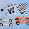 Two Fast Banner - Two Fast Birthday Decorations,Racing Second Birthday Decorations,Race Car Party Flag Banner