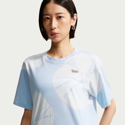 Nike Quick Dry T Shirts Women s Blue Crew Neck Moderate S