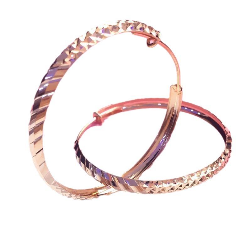 Purple Gold Rose Gold Circle Earrings Women'S Simple Fashion Personality Trend Noble Exaggerated Gold Earrings