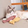 Catnip Fish Toys Cartoon Fish Design Durable Bite-Resistant Teeth-grinding Relieve Boredom Interactive Catnip Toy for Cats