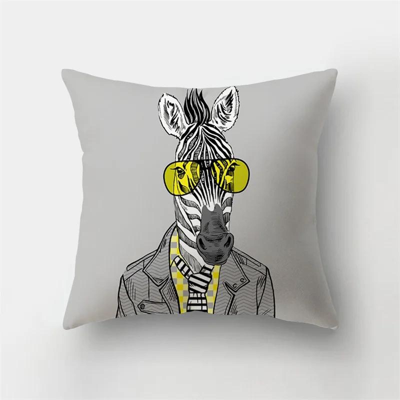 Simple Yellow Black Geometric Cushion Cover For Sofa Wave Line Square Pillow Case Letter Pillowslip Household Home Decor