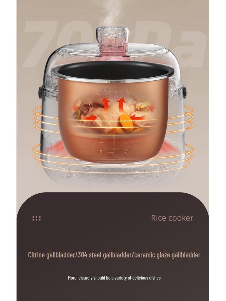 Miniaturowy szybkowar elektryczny Hemisphere 2,5 l, stal nierdzewna 304, dla 3 osób, wielofunkcyjny, kompaktowy rozmiar.