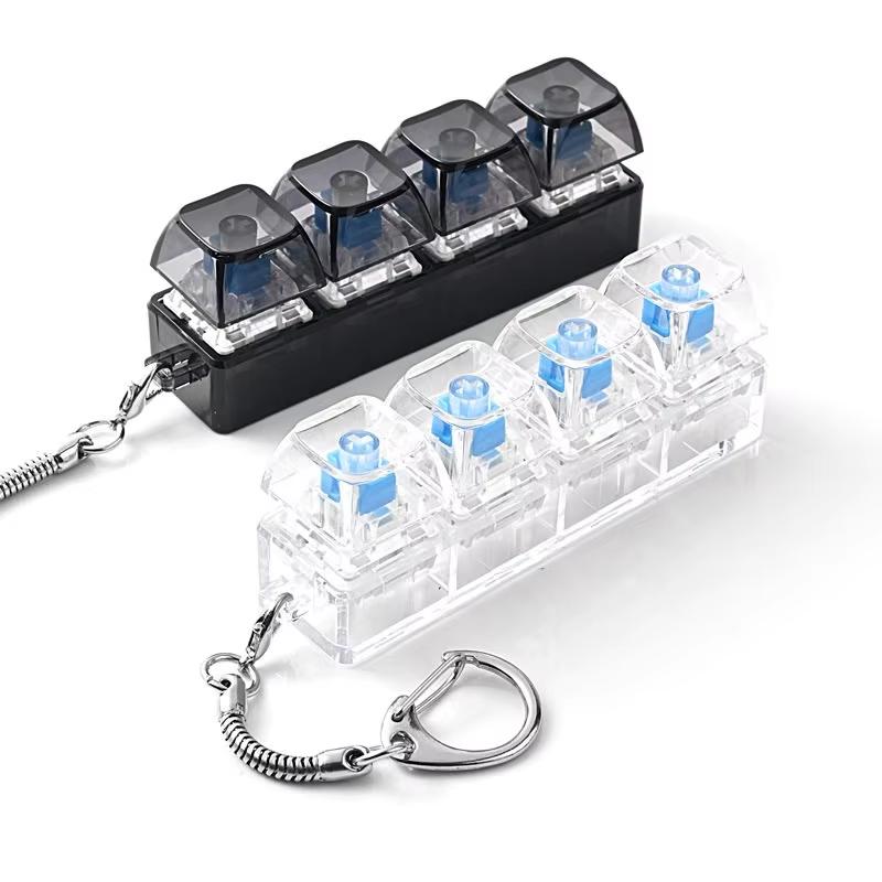 Spielzeug Kreativer LED Tastatur Schlüsselanhänger Fidget Dekompressionsspielzeug Schlüsselanhänger Rucksack Anhänger LED Leuchtender Schlüsselanhänger Geburtstagsgeschenk