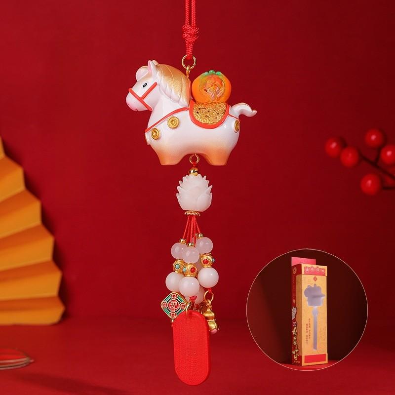 Car Pendant With Resin Material For Festive Year Of The Horse Decor