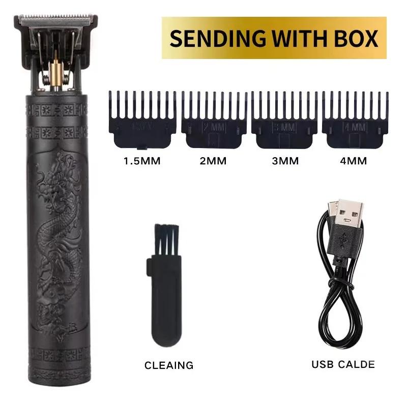

Vintage USB Fast Charging Cordless Hair Clipper Trimmer Portable Electric Shaver Professional Barber Hair Cutting Machine чорний