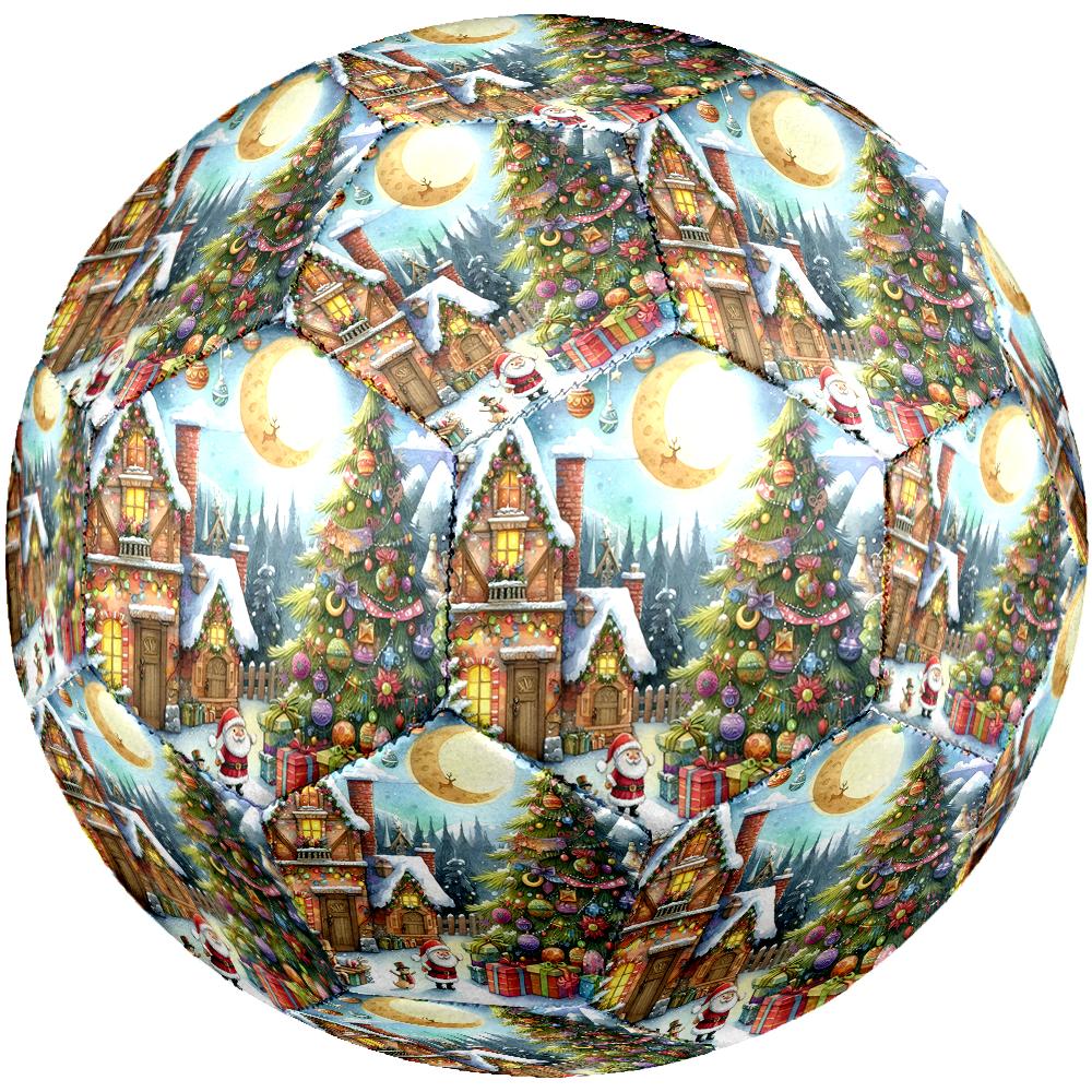 Christmas Street Theme Size 5 Soccer Ball, Suitable for Both Indoor and Outdoor Matches, a Gift Suitable for Everyone.