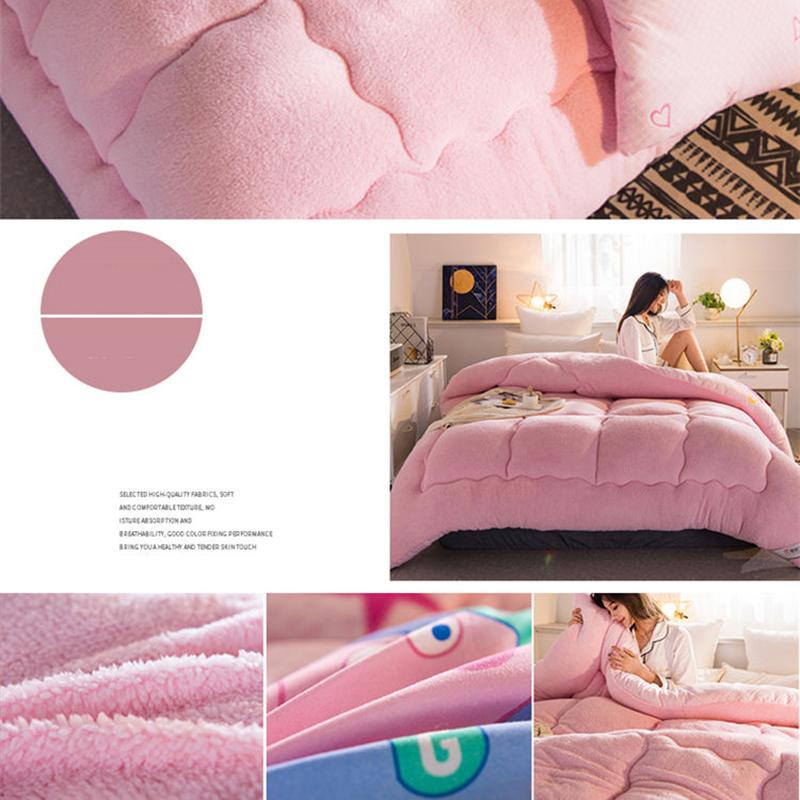 Verdickte Winterdecke aus Lammwolle, doppelte Steppdecke, warme Steppdecke, Einzelbettdecke für Studentenwohnheime