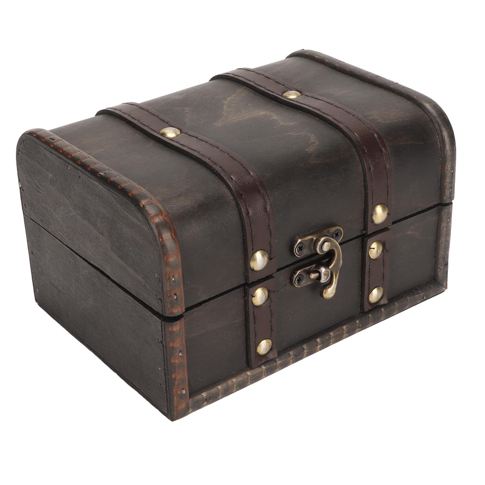 

Деревянный сундук для сокровищ Винтажный элегантный старый серый деревянный сундук для хранения ювелирных изделий, ожерелий