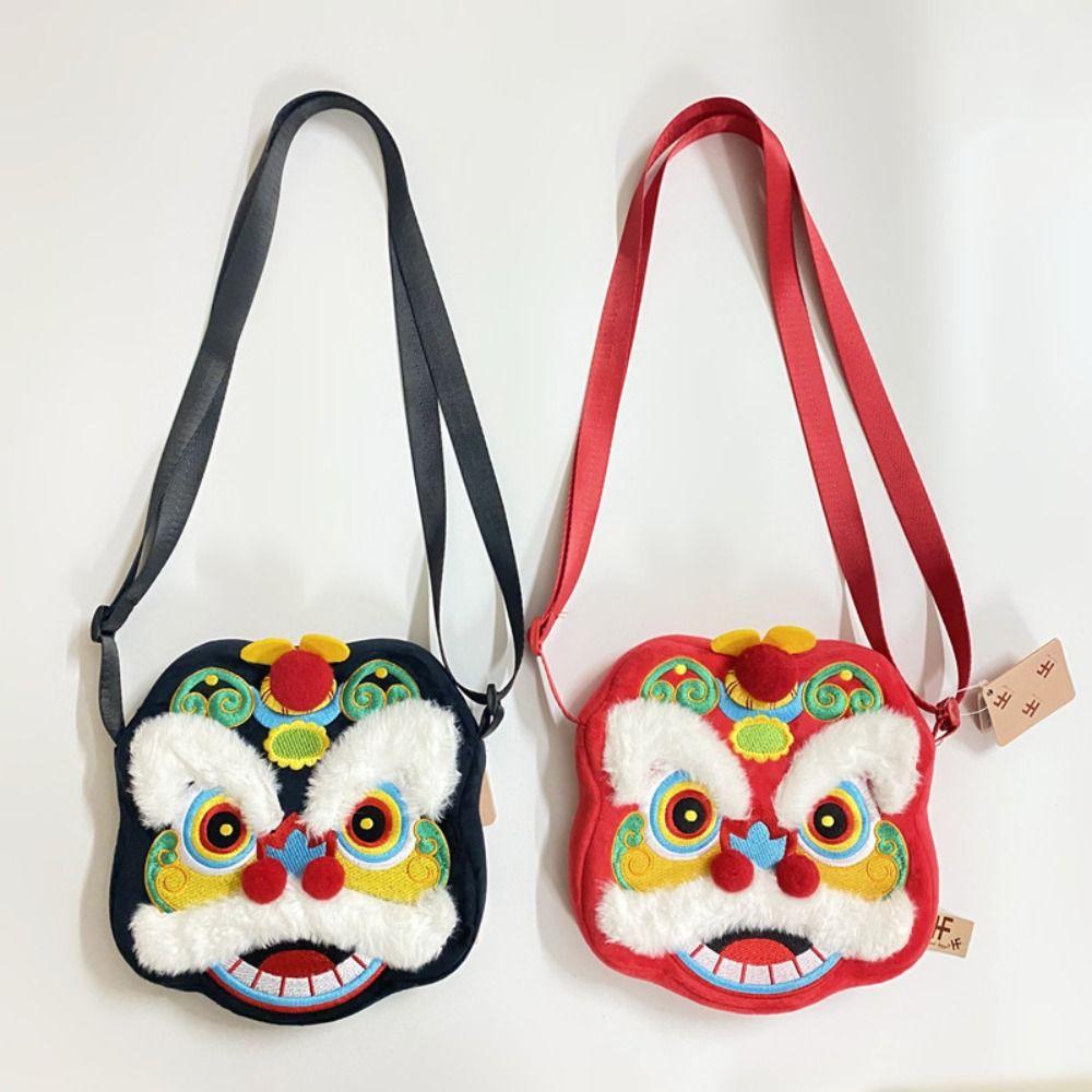 Wallet Chinese Dancing Lion Bag Plush Lion Dance Coin Pruse Cute Chinese New Year