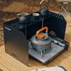 3 Plates Outdoor Stove Wind Shield Adjustable Folding Outdoor Stoves Windscreens Cooking Burner Windproof Screen Picnic Tool