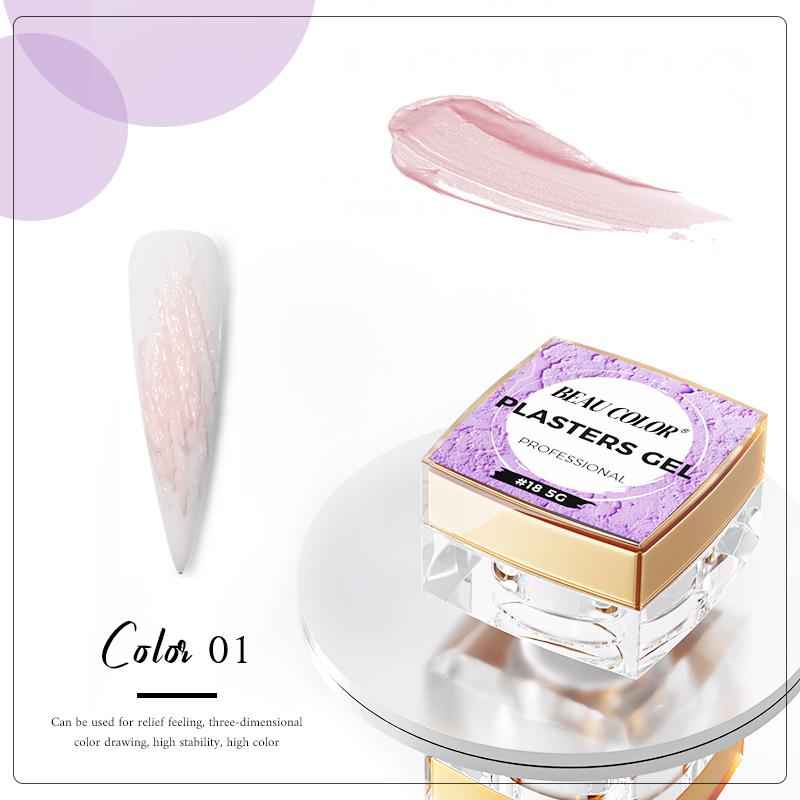BEAU COLOR 22 цвета 3D гипсовый гель для ногтей, коллекция гипсовых гель-лаков для дизайна ногтей в салонах и домашнего маникюра