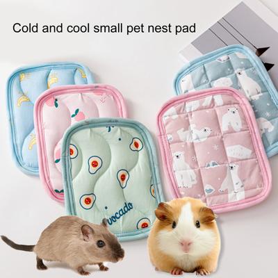 Hamster Pad Non-slip Bottom Cool Feeling Cartoon Pattern Cooling Ice Cloth Hamster Sleeping Cushion House Pet Supplies