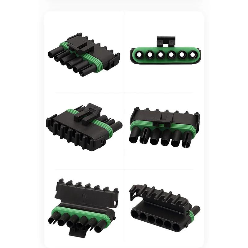 5/20/100sets 1 2 3 4 6Pin Way Delphi 2.5 GM Automotive Female Male Weather Pack Electrical Socket Plug -Automobile Connectors