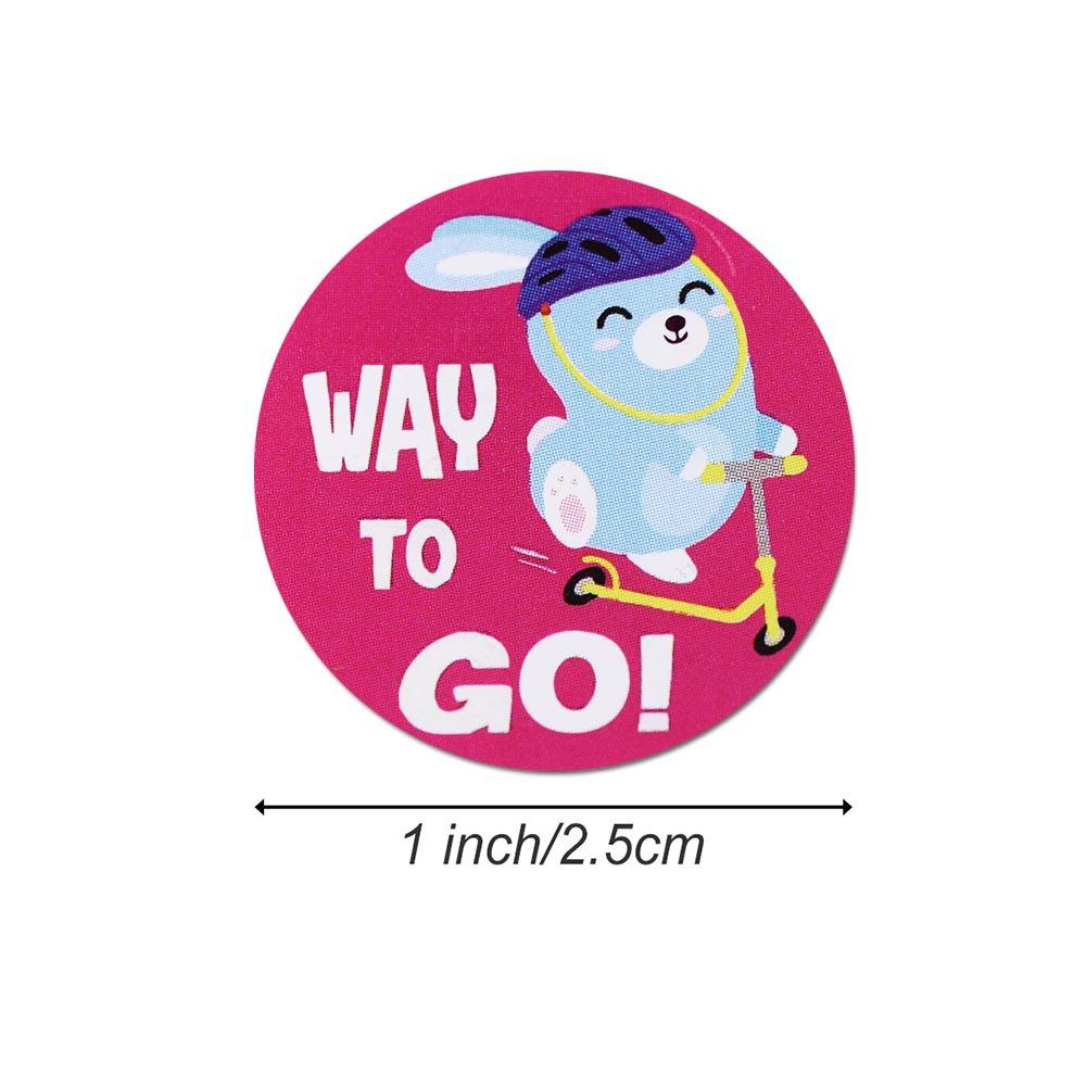 Cartoon Animals Stickers Cute Words Reward Stickers For Teacher Encourage Student 1'' 50-500Pcsl Round Reward Sticker For Kid