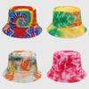 Cotton Tie Dye Sun Protective Bucket Hat With Short Brim For Hiking And Beach