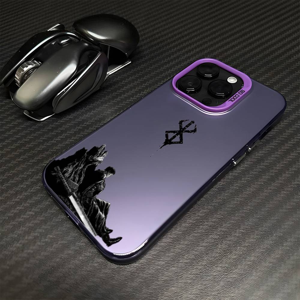 JAPAN ANIME B-Berserk G-Guts  Phone Case For iPhone17,16,15,14,13,12,11 Plus,Pro Max Purple Matte Shockproof Cover
