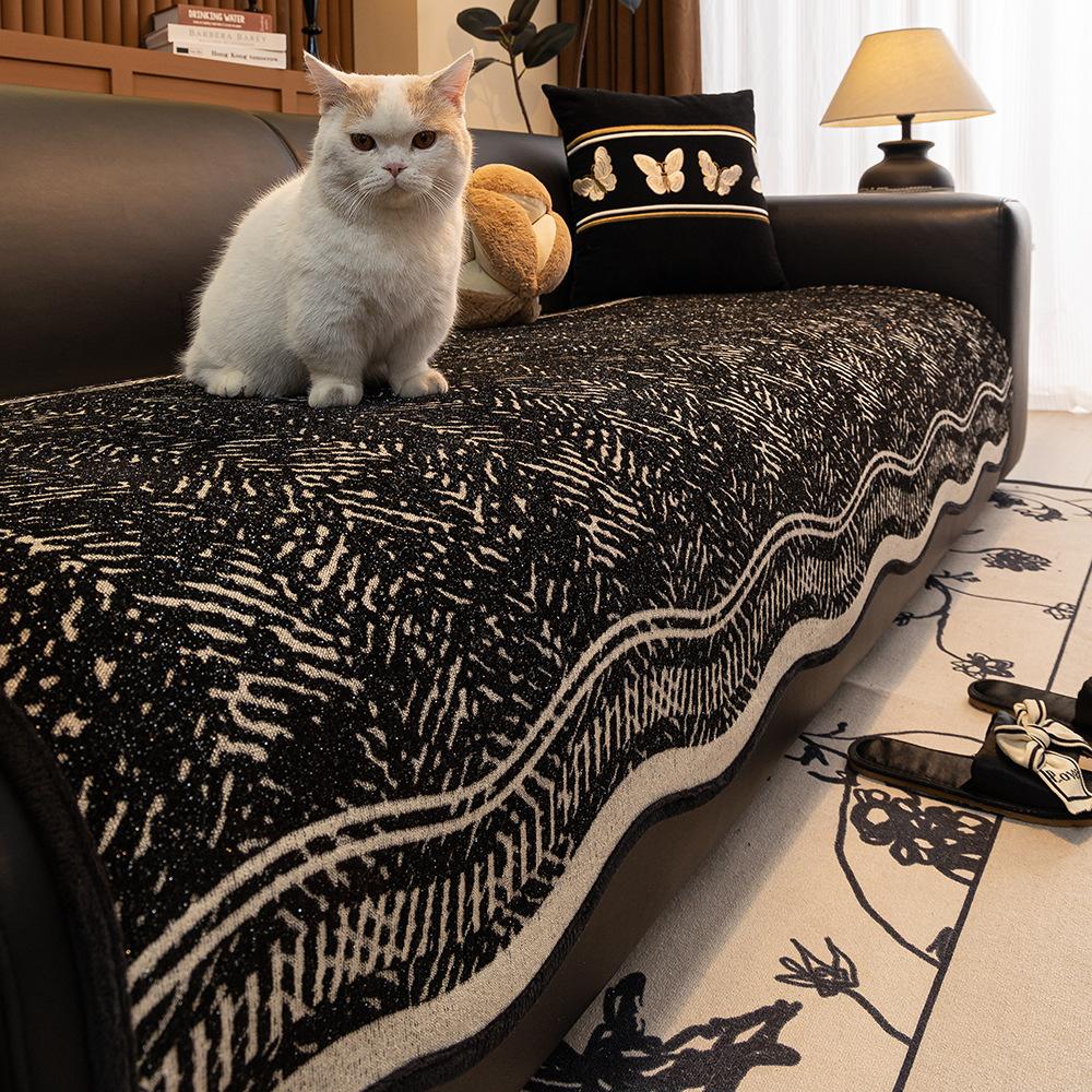 

Premium Special-Shaped Sofa Cushion Autumn And Winter New Four-Season Universal Fixed Non-Slip Straight Row Chenille Sofa Seat Cushion 90*70cm