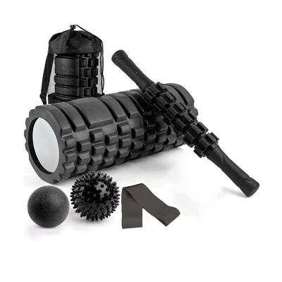 6 In 1 Yoga Training Tools, Foam Roller, Massage Stick, Tension Band and 2 Massage Balls for Fitness, Yoga, Pilates  Yoga Roller