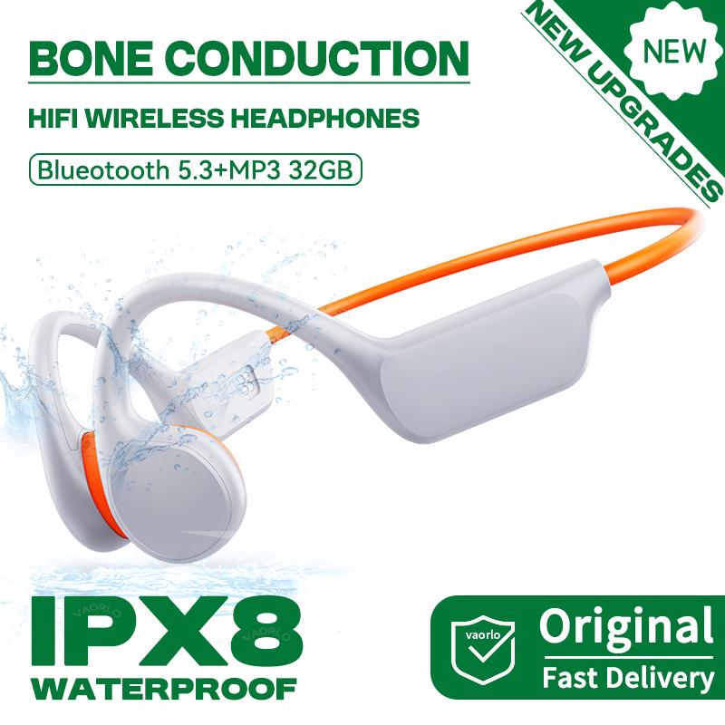 New Upgrades Bluetooth 5.3 Bone Conduction Wireless Headphones Depth IPX8 Waterproof Swimming Headsets 32GB RAM MP3 Player For Diving Outdoor Sports