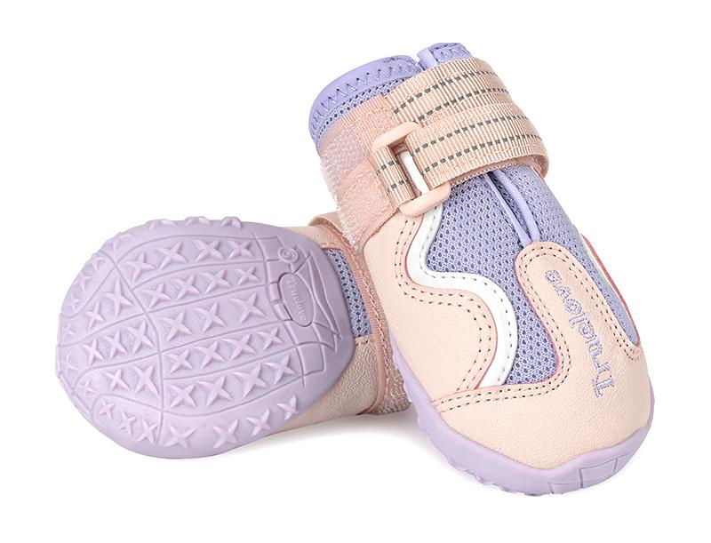 Luxury Waterproof Solid Soft Reflective PU Leather Anti-slip Fashion Dog Shoes Warm Adjustable Breathable Mesh Big Dog All (Lavender,1#) лавандовый