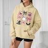 Women's Casual Fashion Comfortable Round Neck With Hood Long Sleeve Halloween Print Warm Sweatshirt