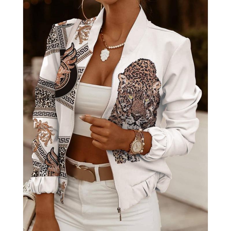 IHUASU Autumn Long Sleeve Zipper Decorated Cardigan Coat Small Jackets & Coats