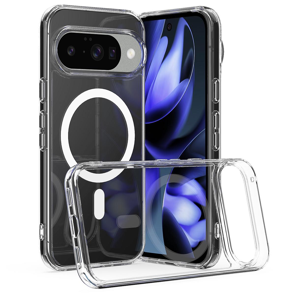 

For Google Pixel 10 Clear Phone Case Compatible with MagSafe TPU+Acrylic Back Cover Clear