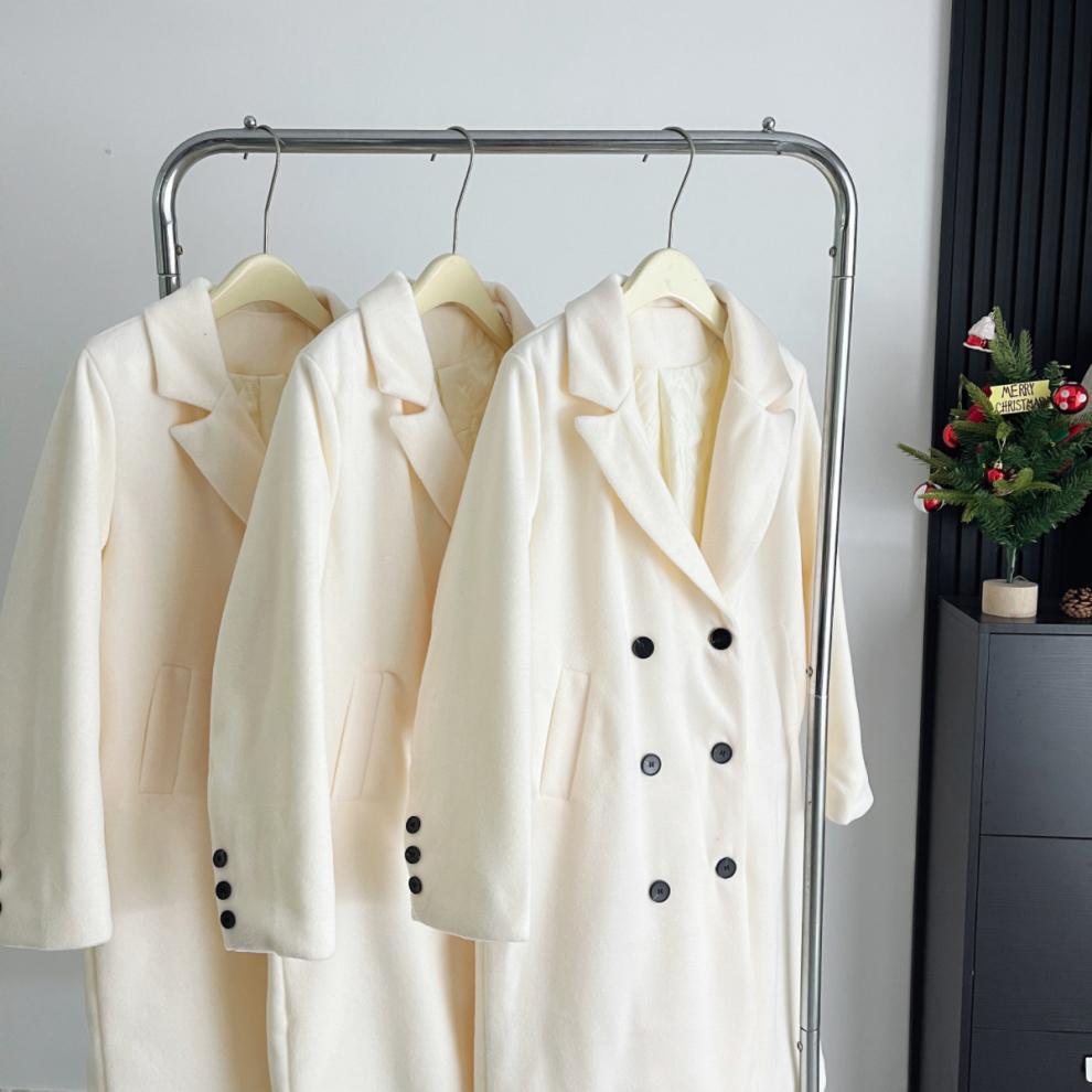 Xin Xing Women's Petite High-End Woolen Overcoat - Korean Style Straight Shoulder, Thickened Cashmere for Fall/Winter