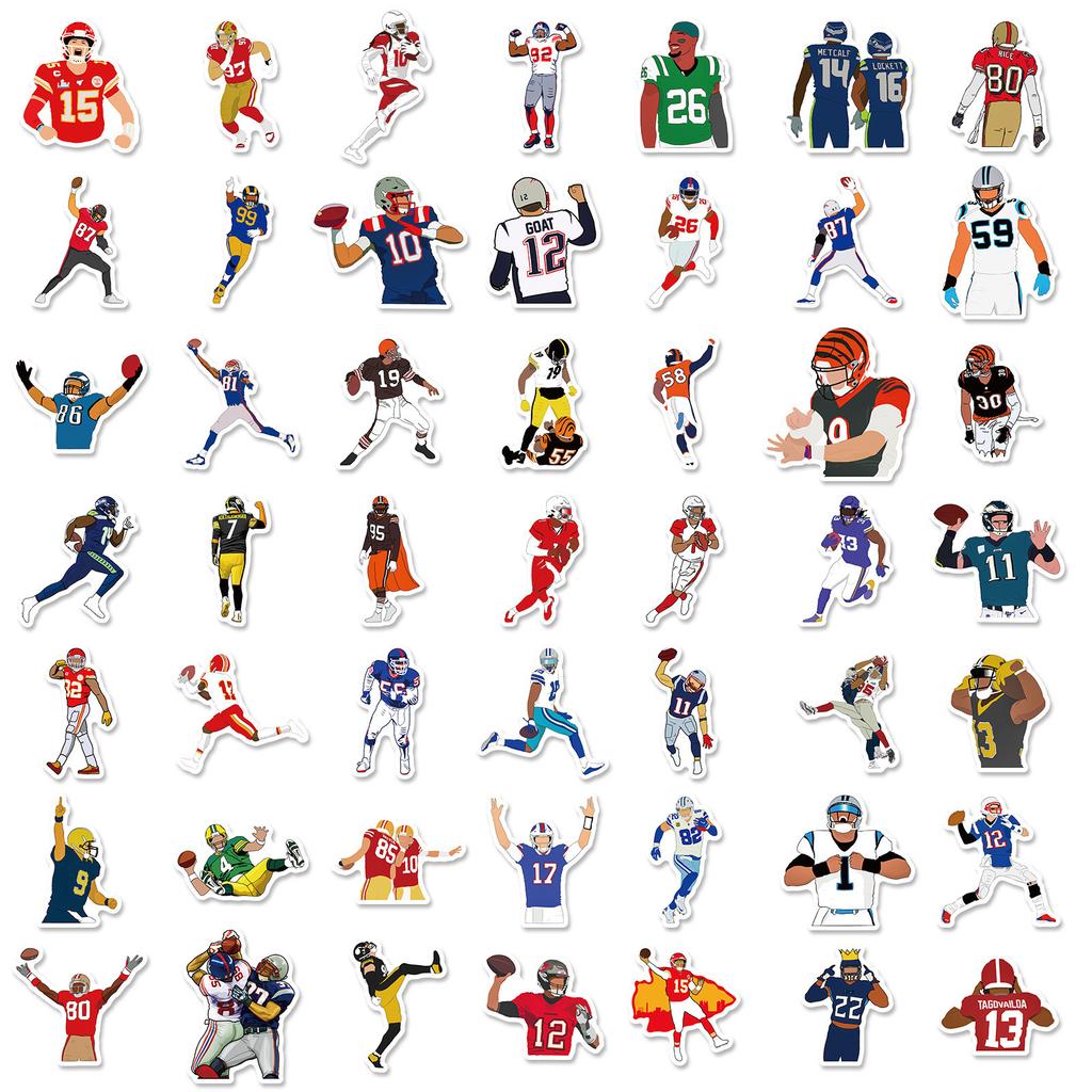 100 Rugby Klassische Action Aufkleber Neu Rugby NFL Athlet Graffiti Aufkleber