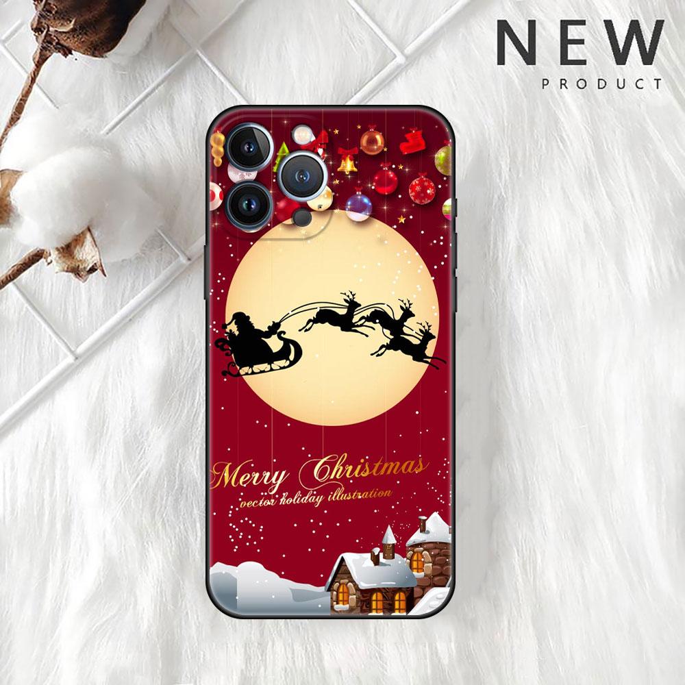 Frohe Weihnachten Telefon Fall Für iPhone 11 13 Pro Max 12 Mini 7 8 Plus SE 2020 X XS 6 6S 5 5S Luxus Funda Silikon Zurück Abdeckung Sac