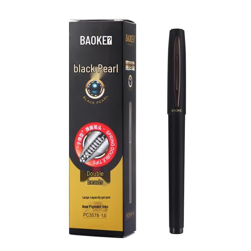 BAOKE Large Capacity Black Gel Pen 6-Pack