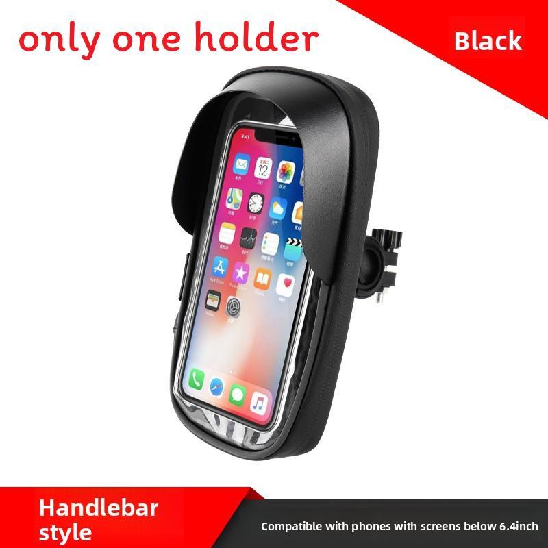 Bicycle Touchscreen Phone Holder Waterproof Navigation Sunshade For Cycling Enthusiasts Black Handlebar
