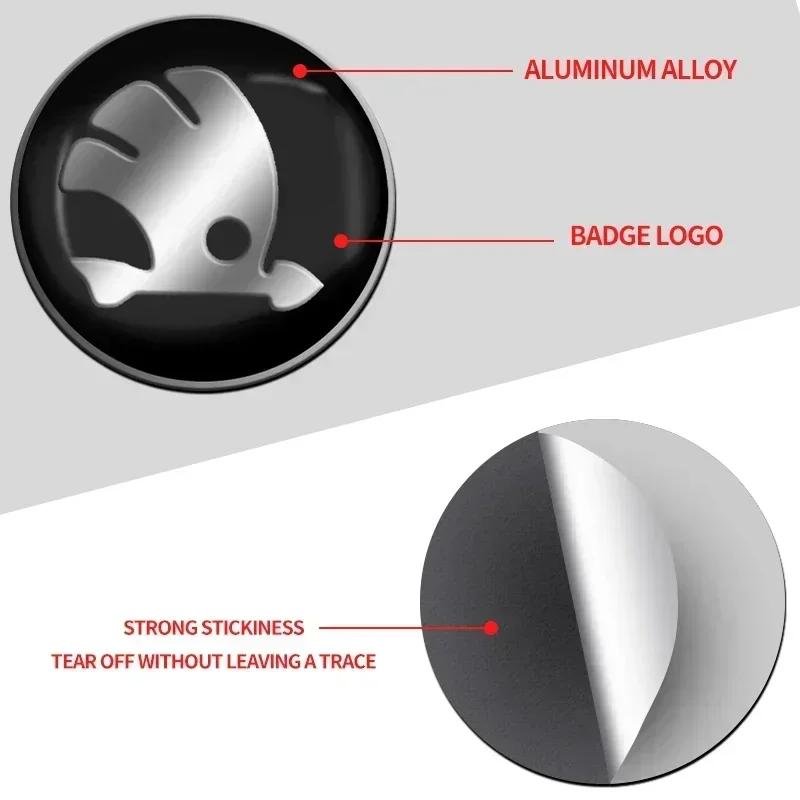 UMH1 4pcs 56mm Alloy Car Wheel Center Emblem Hub Sticker Decoration For Skoda Octavia Fabia 1 2 Rapid Yeti Superb A5 A7 Accessories