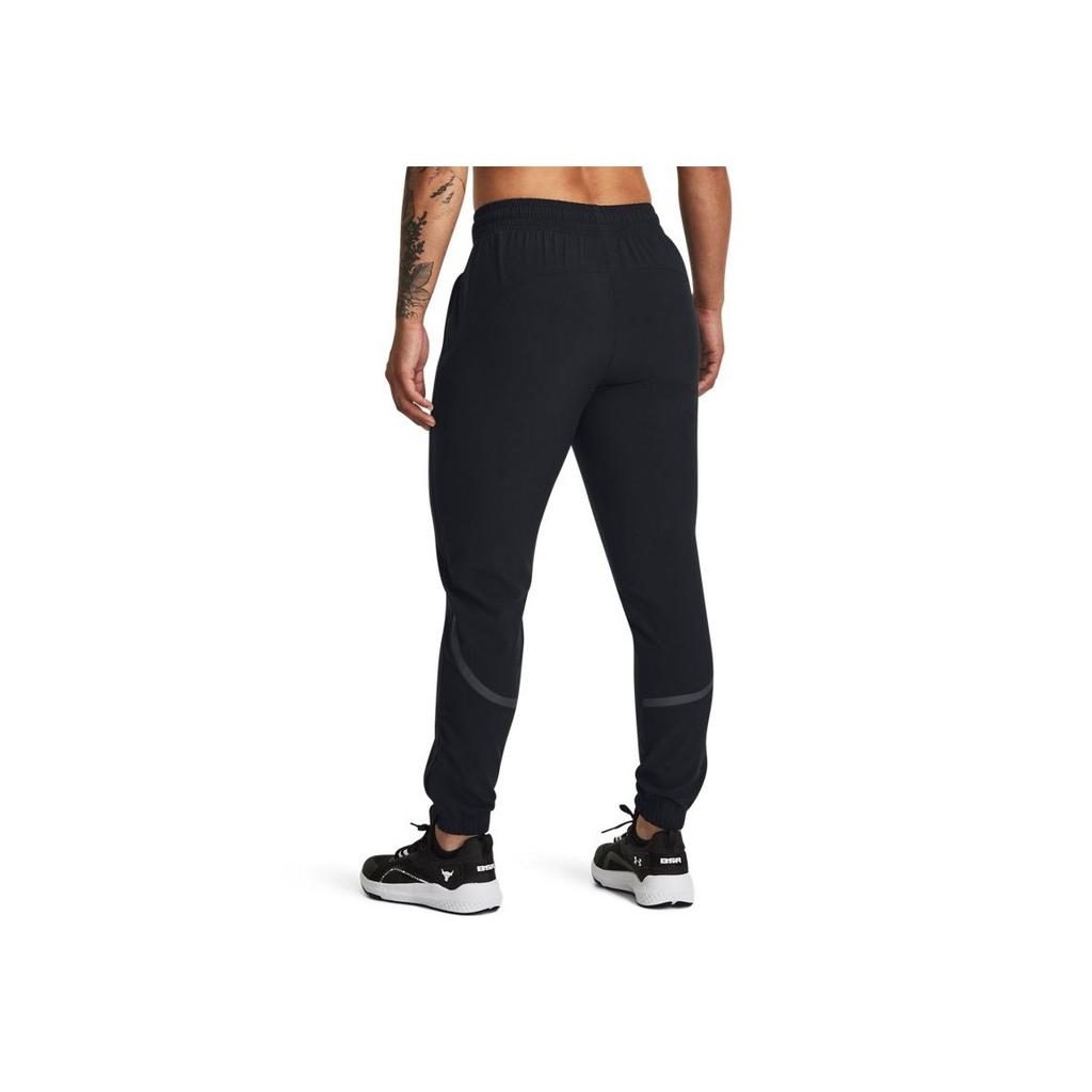 Under Armour Unstoppable Solid Color Elastic Waist Cuffed Sports Pants Women pants Black 1380184-001