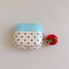 Korean Contrasting Color Polka Dot Earphone Cover for Apple AirPods 1 /1 Generation Flower Pendant Case PRO1/PRO Simple