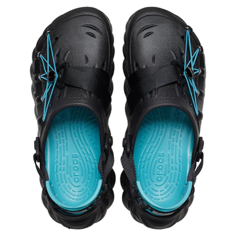 Crocs Echo Reflective Laces Clog Sandals Unisex 'Black Teal'