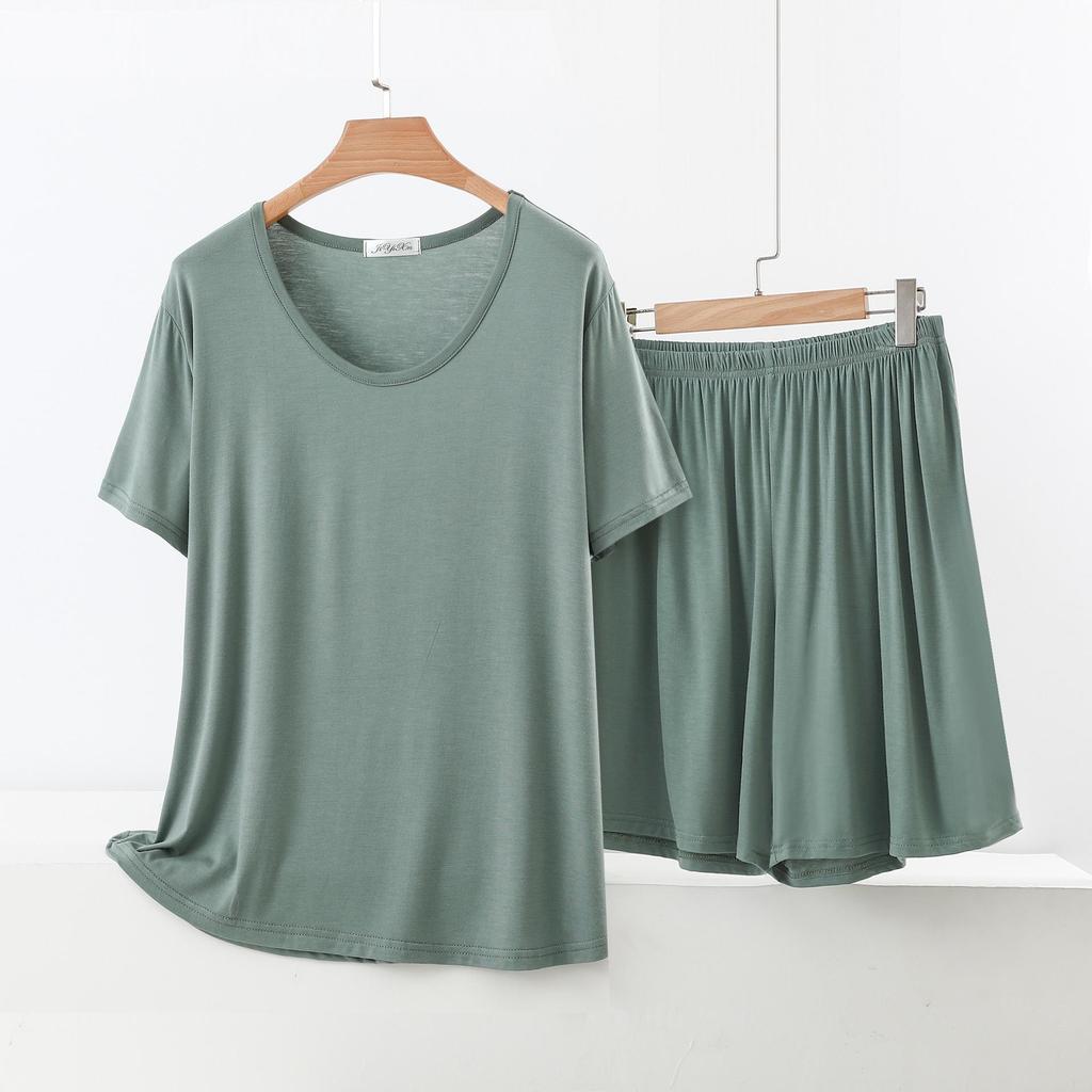 Women's Summer Short-Sleeve Suit: Modal T-Shirt & Slim Shorts Two-Piece Set - Casual, Sporty, Outdoor, or Loungewear